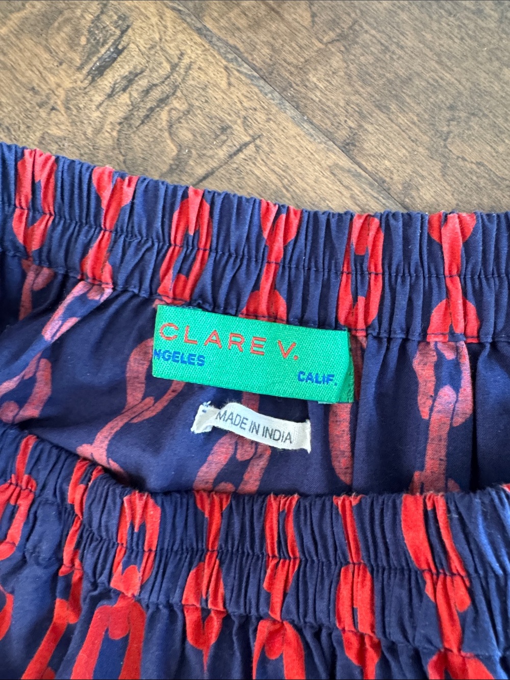 Clare V Chain Link Midi/Maxi Skirt Red & Navy XS - Picture 2 of 2